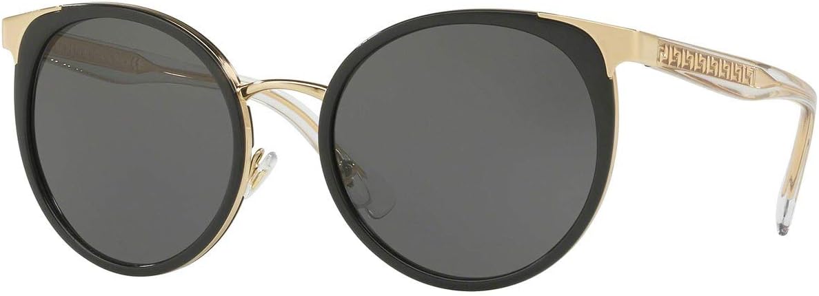 Versace Woman Sunglasses, Black Lenses Metal Frame, 54mm