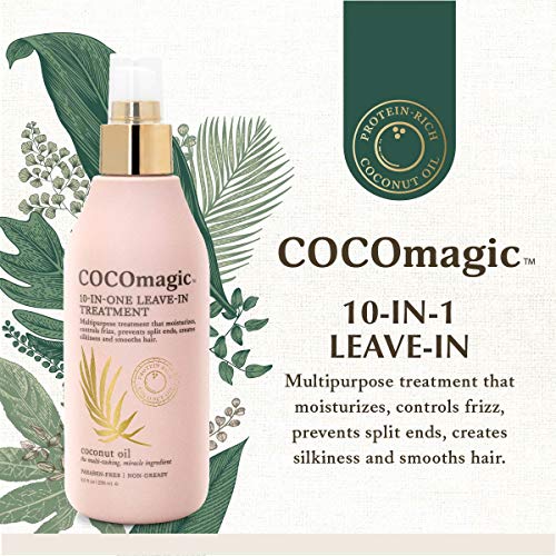 Cocomagic 10-In-1 Leave-In Hair Treatment With Coconut Oil | Hydrate, Detangle, Prevent Frizz | Smooths, Creates Silkiness | Gentle For All Hair Types | Paraben Free, Cruelty Free, Made In Usa (8 Oz) #TOP2