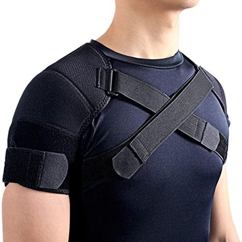 Double Shoulder Support Brace Strap Sports Rotator Cuff Support Brace Belt Adjustable Bandage Cross Compression for Back Pain