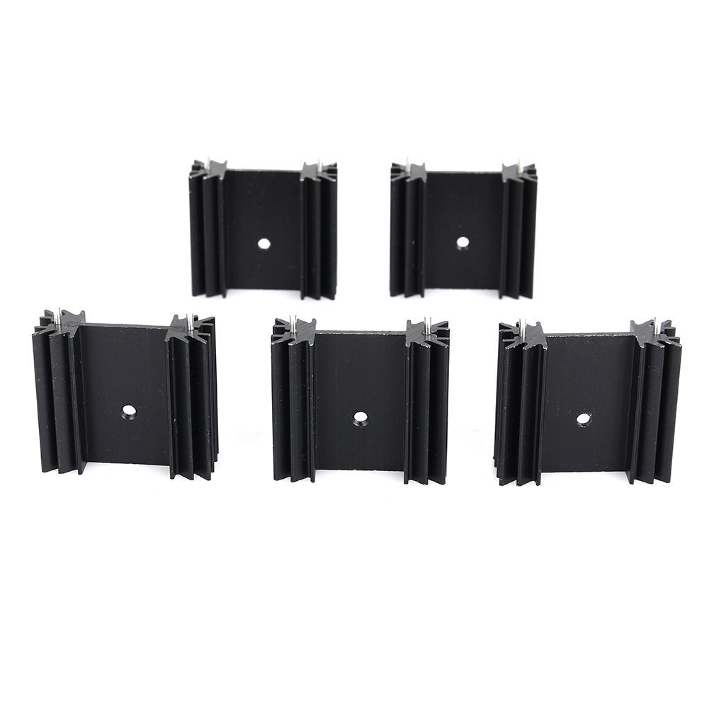 To-220 - Disipador de calor de aluminio de 0.984 x 1.339 x 0.472 in, TO220 para enfriamiento, MOSFET SCR, regulador de voltaje de alimentación ICS (0.984 in x 1.339 in x 0.472 in) (negro 8