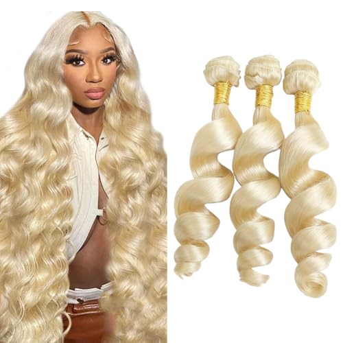 Blonde Bundles 613 Loose Wave Bundles Human Hair 26 28