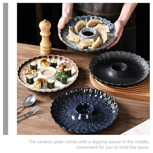 Plato de cerámica para sushi y dumplings estilo japonés miniatura 4