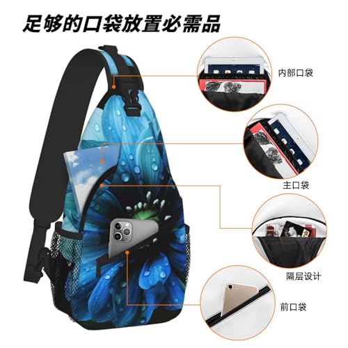 Bolso Sling para Mujer y Hombre con Diseño Floral Negro miniatura 6