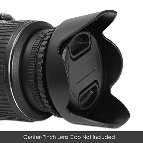 spe 52mm Reversible Flower-Type Lens Hood for Nikon D3300 D3200 D3100 D3000 D5200 D5100 D5000 DSLR Cameras 18-55mm AF-S Lens + Microfiber Cleaning Cloth