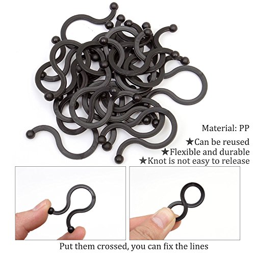 Toosunny 50 Pack PP Twist Ties,Reusable Cable Ties Assorted Size (D:11mm and 18mm) Cable Ties Cord Organizer Cord Management for Household, Office, Travel - Thumbnail 3