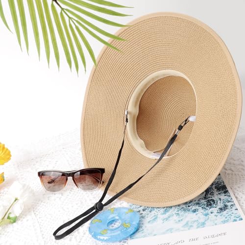 Sombrero de verano de paja grande con ala ancha para mujer miniatura 7