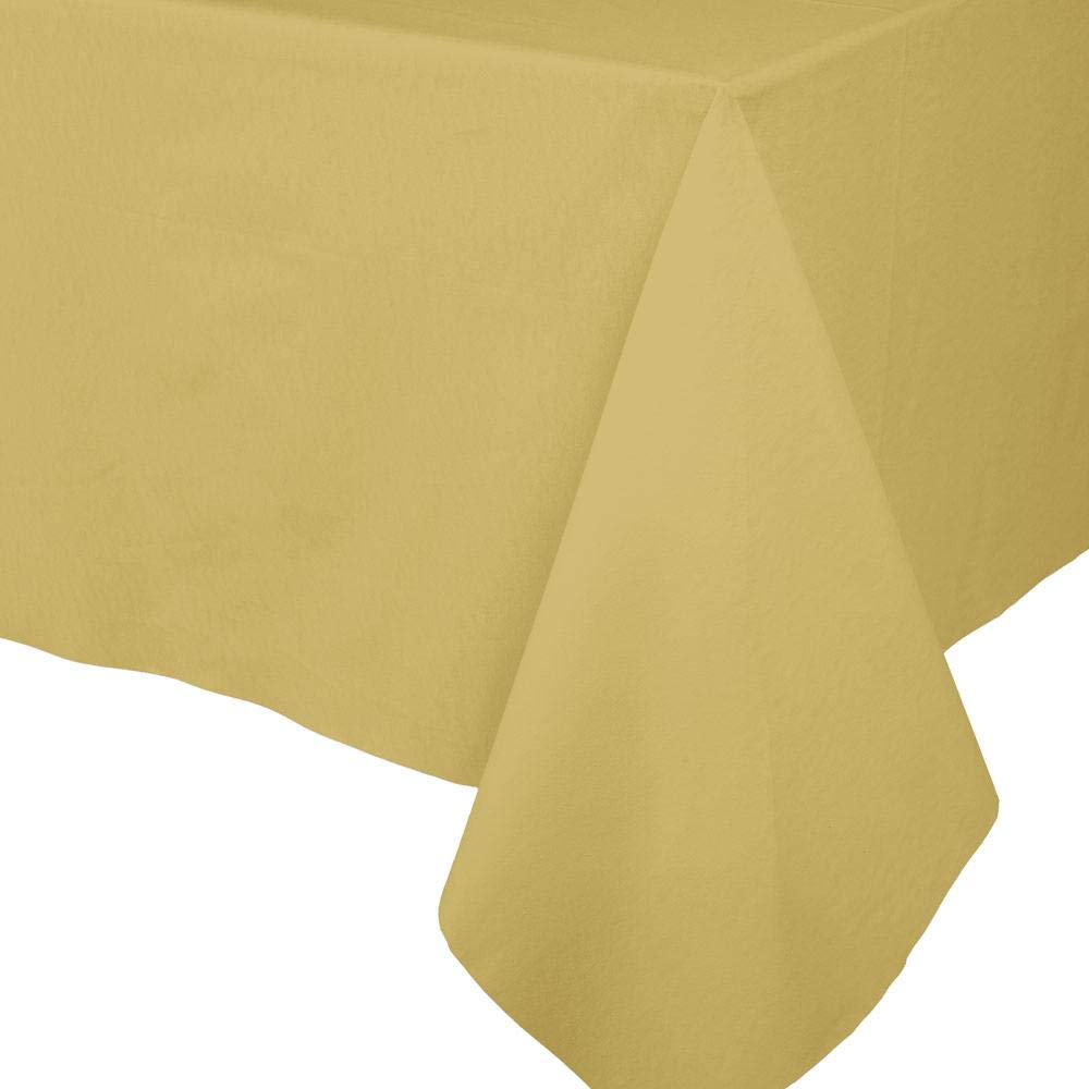 Caspari Paper Linen Solid Table Cover in Gold, 1 Each