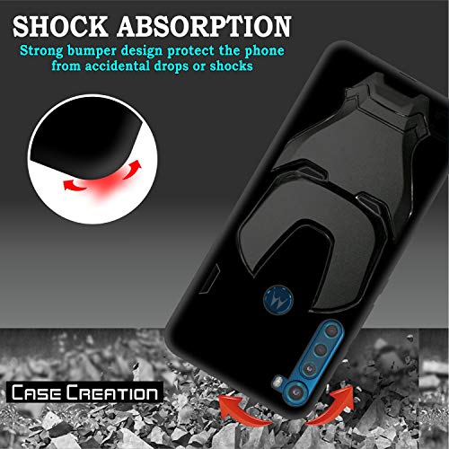 Image of COVERLY Official 3D Smooth Feel Avenger Logo Mask Soft Rugged Grip Iron Man Engraved Cartoon Movie Engraved Silicone Rubber Matte Back Cover for Motorola One Fusion+ (2020) - Black