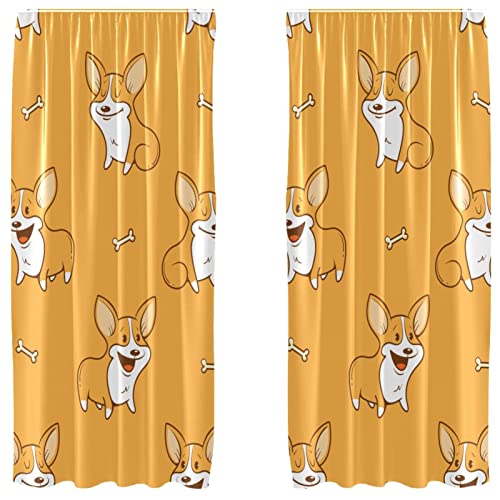 Cortinas de corgis para evitar miradas externas juego 2 paneles ventana 2