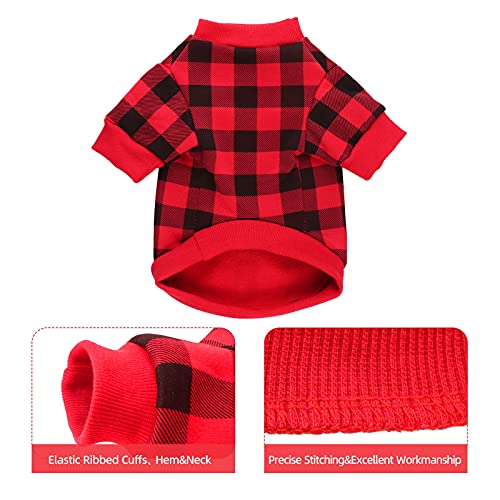 Jamktepat JAM173402 Dog Fleece Sweater For Small Dogs Buffalo Plaid Dog Clothes Soft Thickening Warm Small Dog Sweater Puppy Clothes thumb #5