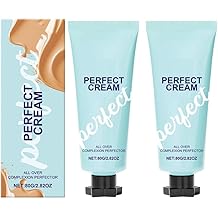 80ml Long-Lasting Concealer Hydrating Full Coverage Concealer,Supreme Creme All-Over Complexion Perfector,Long-Lasting CC Cream Foundation,Waterproof Transfer-Resistant Skin Tint 2PCS, 80g