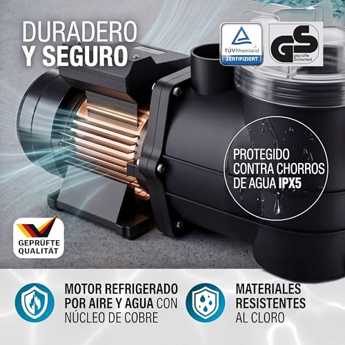 Miniatura 3 de Monzana Depuradora Bomba De Filtro Para Piscina 9.960l H Bomba Circulación De Agua Filtración 450w