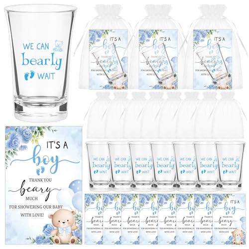 LIUBUJINGYING 60 Sets Bear Baby Shower Shot Glasses We Can