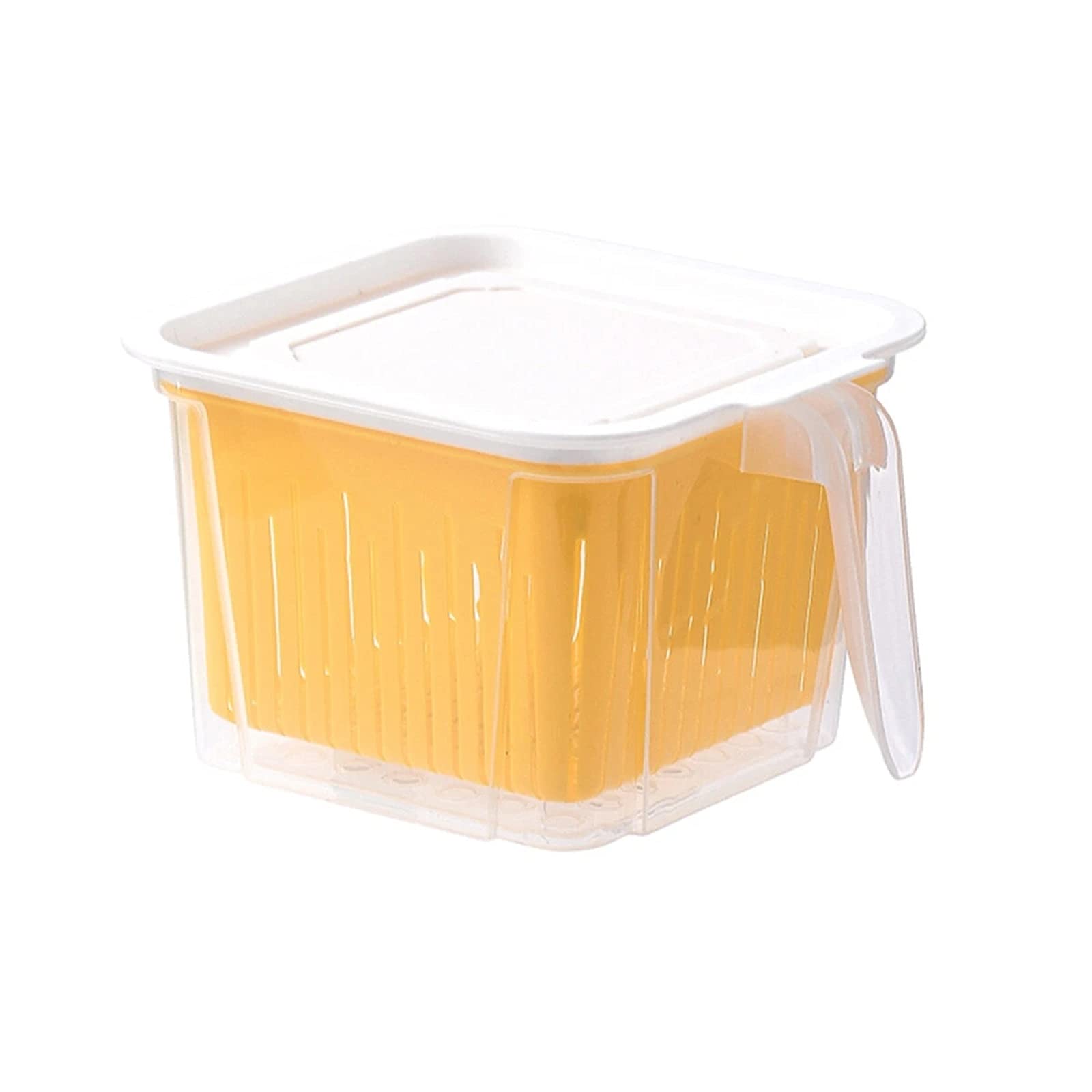 Contenedores de Alimentos 4 PIEZAS Cajas de almacenamiento cocina con recipiente sello drenaje alimentos para Suministros de Cereales Con(Blanco)