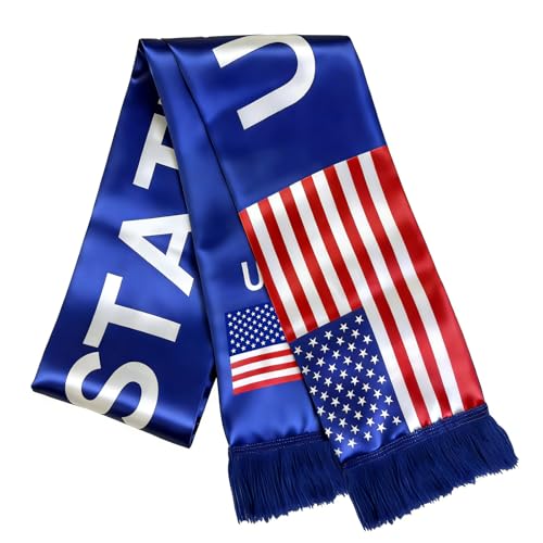 Myswunder USA Soccer Fan Scarf - Double-Sided Team USA Supporter Scarf for 2026 International Soccer Matches & Game Day