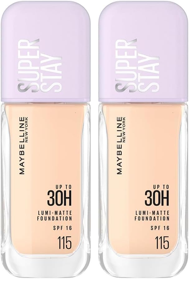 Image of Maybelline New York Super Stay Lumi Matte Liquid Foundation, 115 (Pack of 2)