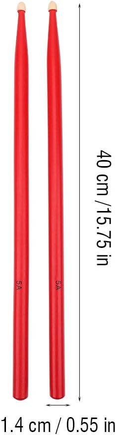 Baquetas 5A de madera de arce color rojo miniatura 4