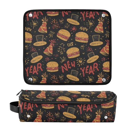 Bolsa de viaje resistente al calor para herramientas de cabello Nueva Year Burger Black Hot Hair Tools miniatura 3