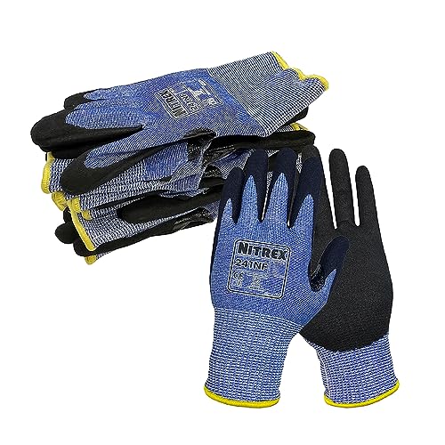 NITREX Unigloves 10 works, General Handling Cut Resistant Gloves with Sandy Nitrile Palm Coating