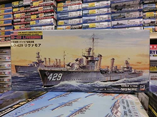 Maquette Pit Road W63 destroyer US Navy Livermore 1/700 pour collectionneur de navires