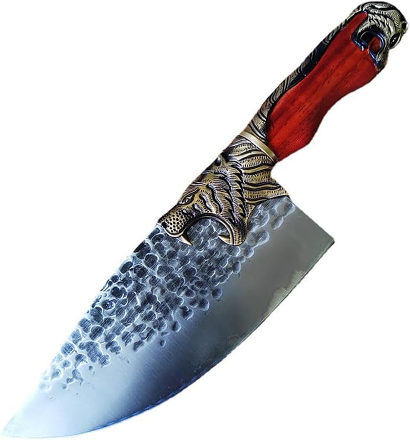 DAXXIN Meat Cleaver,Cleaver Knife, Handcrafted Machete Boning Knife With Copper Tiger Wood Handle Sharp Cleaver For Beef Chicken Chef Butcher Kitchen Knife