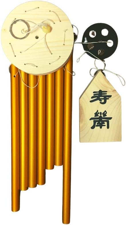 Grand Jhaiji Feng Shui Vastu 7 Pipes Rods Wooden Wind Chime for Balcony with Good Sound for Positive Energy