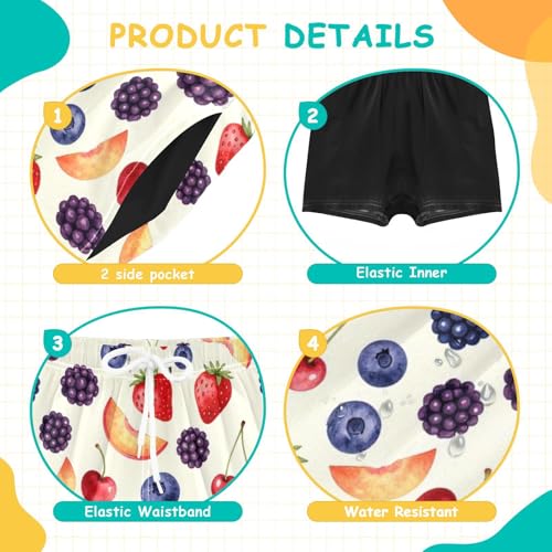 Maillot de bain garçon double couche avec cordon de serrage 4T