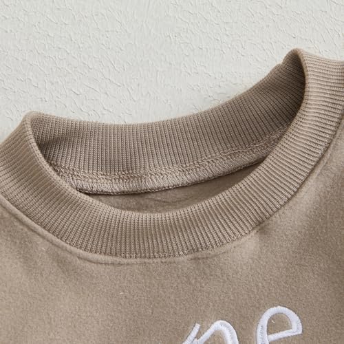 Toddler Baby Boy Girl One/Two Years Birthday Outfit Long Sleeve Embroidery Sweatshirt Shirt Crewneck Pullover Tops4