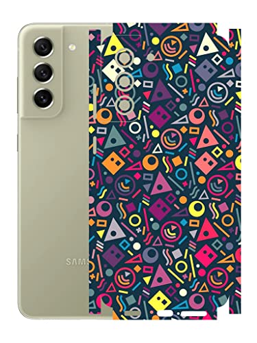 Image of AtOdds - Compatible for Samsung Galaxy S21 FE (5G) Mobile Back Skin Film Wrap (Coverage - Back+Camera+Sides) (Shapes Graffiti)