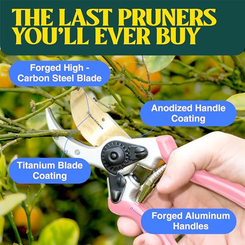 Image of Haus & Garten ClassicPRO 8.5 inch Premium Titanium Bypass Garden Shears - Use as Pruners, Pruning Shears for Gardening, Hand Pruners, Handheld Garden Clippers, Scissors for Women
