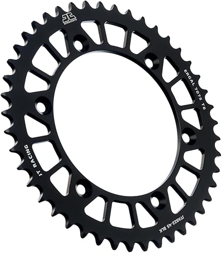 Miniatura 5 de JT Sprockets JTA822.44BLK 44 dientes negro Racelite anodizado aluminio 7075 T6 piñón trasero
