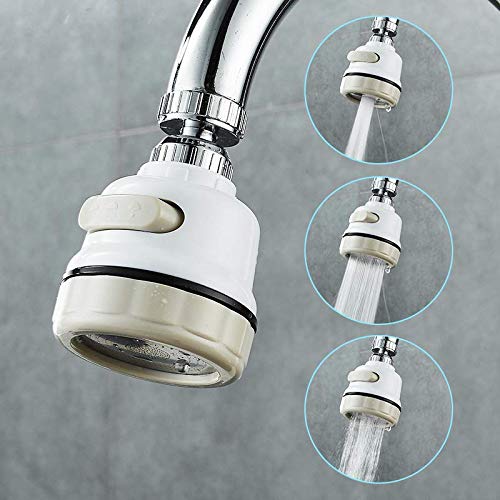 Image of 360 Degree Rotating Water-Saving Sprinkler, Faucet Aerator, 3-Gear Adjustable Head Nozzle Splash-Proof Filter Extender Sprayer for Kitchen Tap