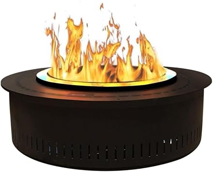 Fireplace 3D Water Vapor Fireplace, Round Recessed Atomizing Fireplace, Double Layer Realistic Flame Electric Fireplace, Adjustable Flame, Remote Control Decorative Fireplace60cm