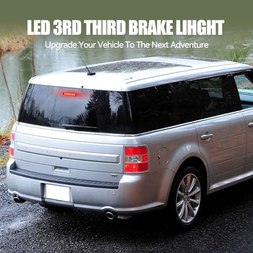 Image of Third 3rd Brake Light LED for 2012-2018 Ford Flex, High Mount Rear Brake Lights Assembly for 12-18 Flex, Waterproof Center Cab Lamp Stop Light (Smoked)