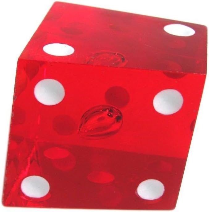 Set of 2 20-25mm D6 Transparent Red Specialty Crooked Dice