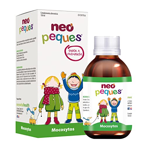 NEO PEQUES | Jarabe Infantil Mocosytos | 150 ml | Facilita la Expulsión de Mocos y Reduce la Tos | A Base de Extractos de Plantas Naturales y Oligoelementos | Sabor Frambuesa