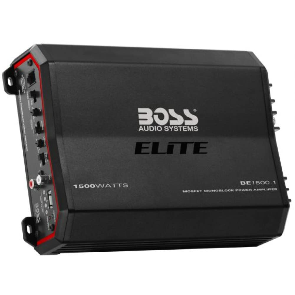 1 amplificatore monofonico compatibile con BOSS AUDIO SYSTEMS ELITE BE1500.1 1 canale da 1500 watt max classe a/b controllo remoto incluso, 1 pezzo