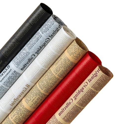 PaperAura 6 Pack Vintage Newspaper Style Multicolor Wrapping Paper Sheets | 50 x 70 cm Decorative Kraft Paper for Flower Bouquet Wrapping, Gift Packing, Hampers, DIY Crafts & Party Decoration-image-39