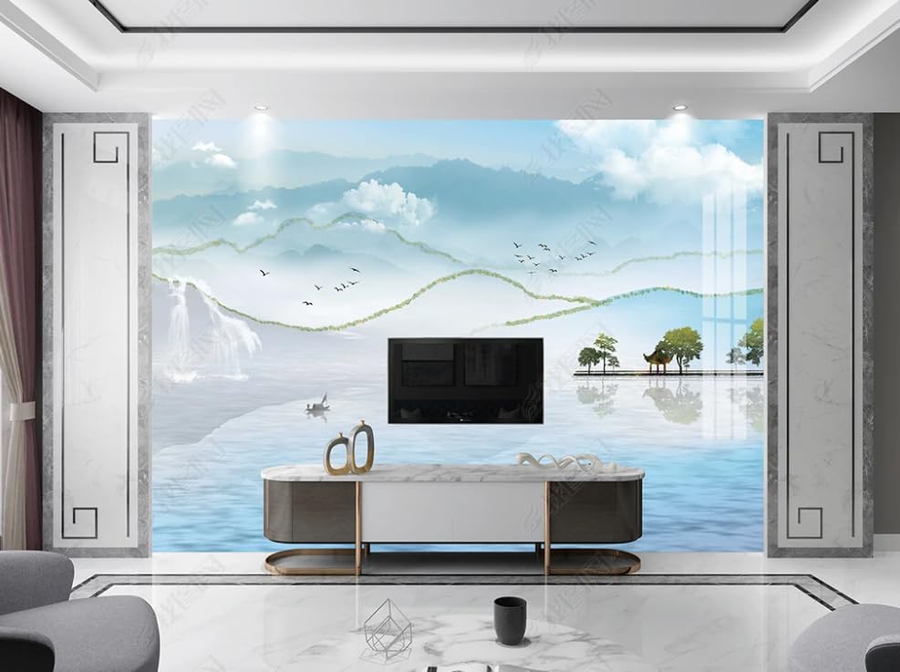 Papier peint intissé eau qui coule poster géant mural 300x210cm haute résistance salon