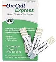 On Call Express Blood Glucose Test Strips - 200 Count Value Bundle (4x50) for Accurate Diabetes Self-Testing