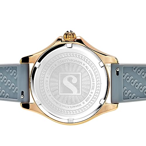 Arbon Collection Grey Stainless Steel Women's Watch with Extra Pink Silicone Interchangable Band3