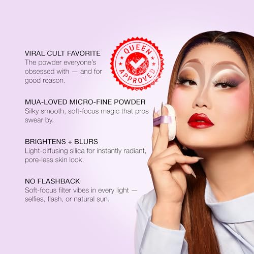 Image of KimChiChic Beauty That WhitePowder Set and Bake Mattifying Setting Powder for Makeup, Extra Fluffy Loose Face Powder Poof, Soft Natural Face Makeup Helps Minimize the Appearance of Fine Lines, White