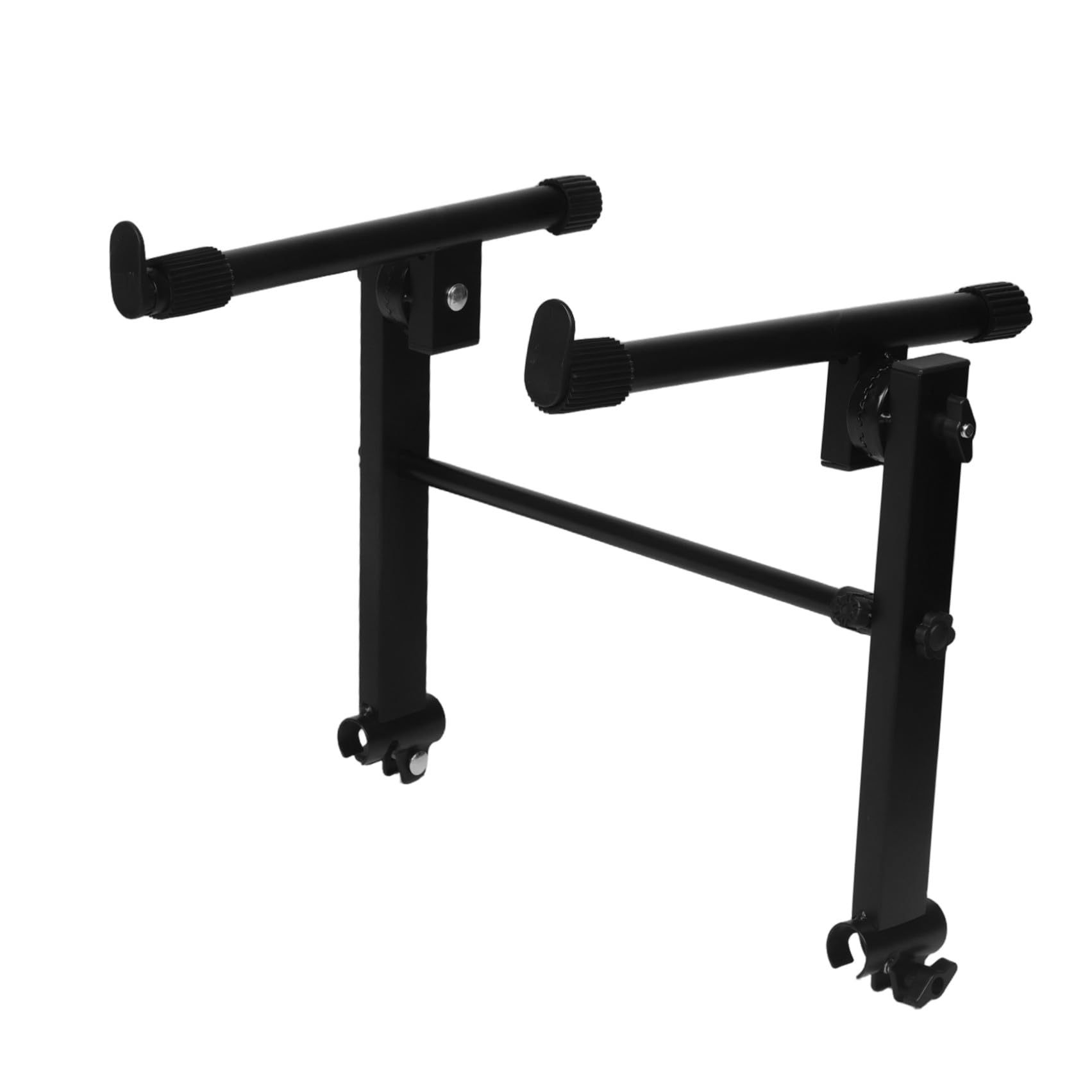 CALLARON Supporto per Tastiera Musicale a 2 Livelli in Metallo Nero Regolabile Ergonomico Struttura Doppio Tubo, Antiscivolo e Stabile per Synth e Pianoforti Elettrici