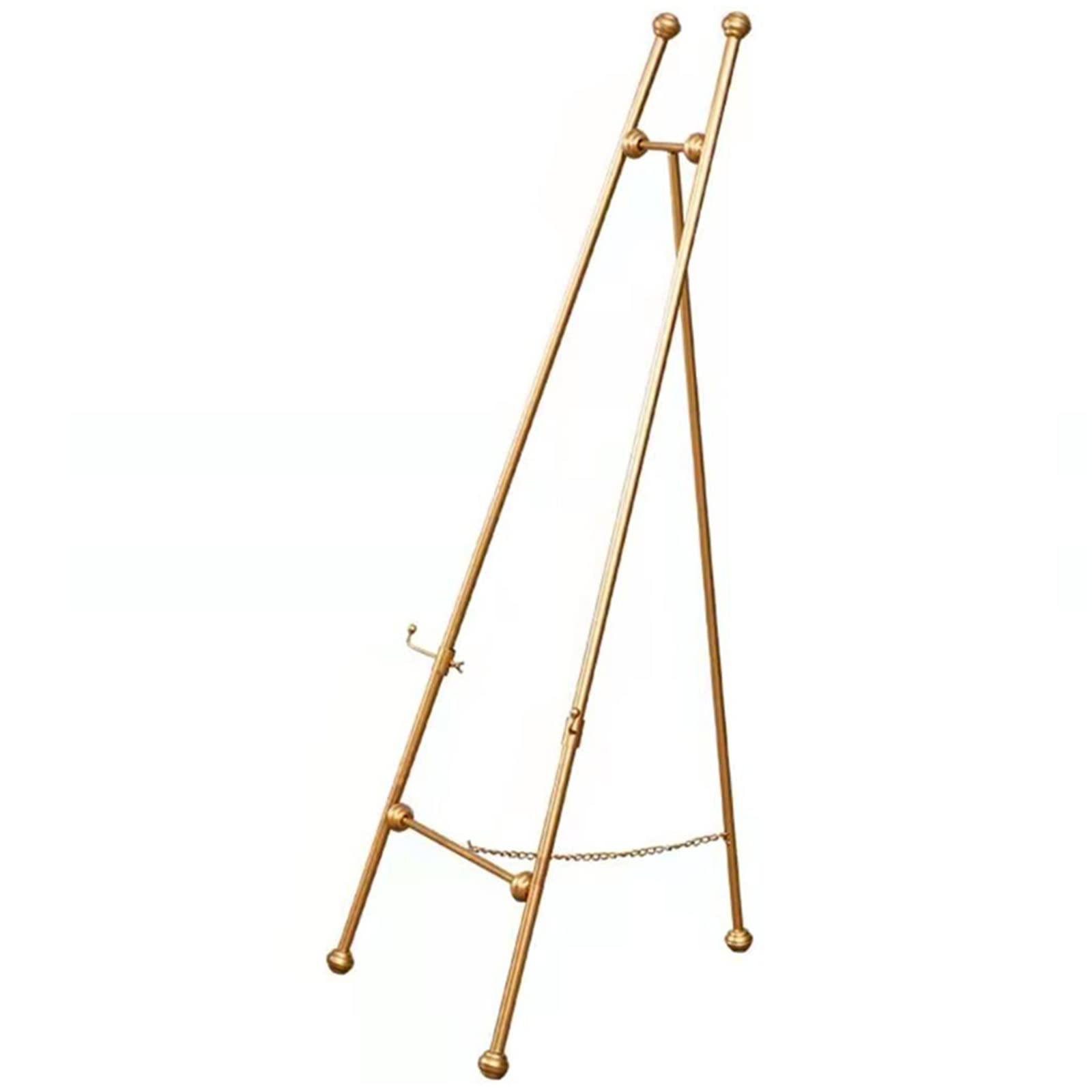 CWCQGH Painting Holder 120/150cm Tall Adjustable Artist Easel Portable Art Easel for Adults Sturdy Metal Folding Display Easel for Wedding Exhibition (Gold 120cm)