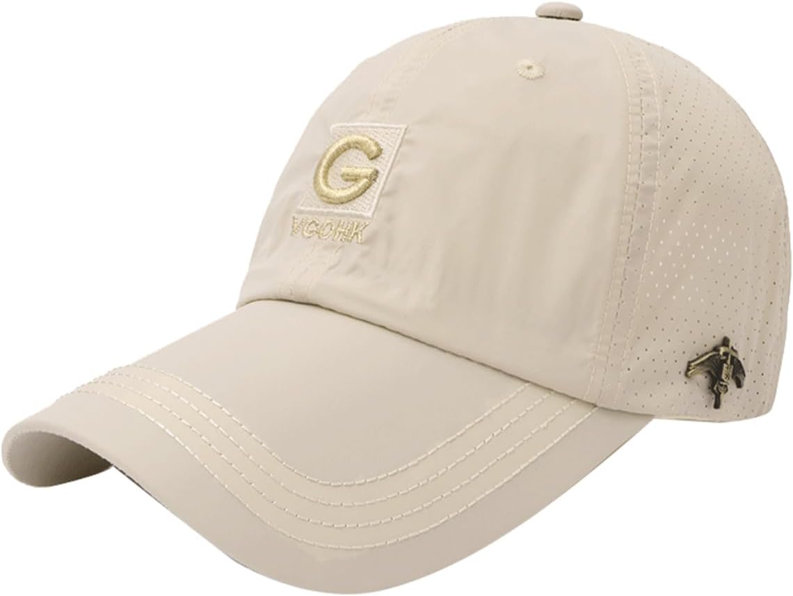Hat Men's Summer New Fast Drying Golf Cap Baseball Cap Sunscreen Sun hat Women's Fashion (Off White)