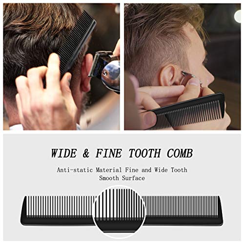 Foto von URAQT Kit Haarkamm - 3pcs Professioneller Friseur und Barbier Haarstyling Salon Kamm - Hitzebeständiger Antistatischer Nadelstielkamm aus Carbon für Männer und Frauen
