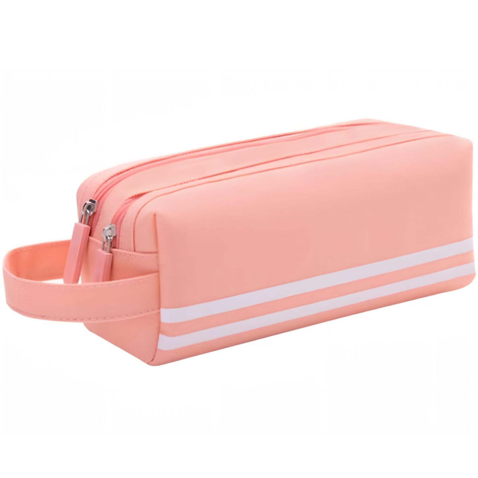 Trousses Scolaires Double Compartiment - Lot De 2, Grande Capacité, Zip, Pour Crayons, Maquillage, Organisation - 5