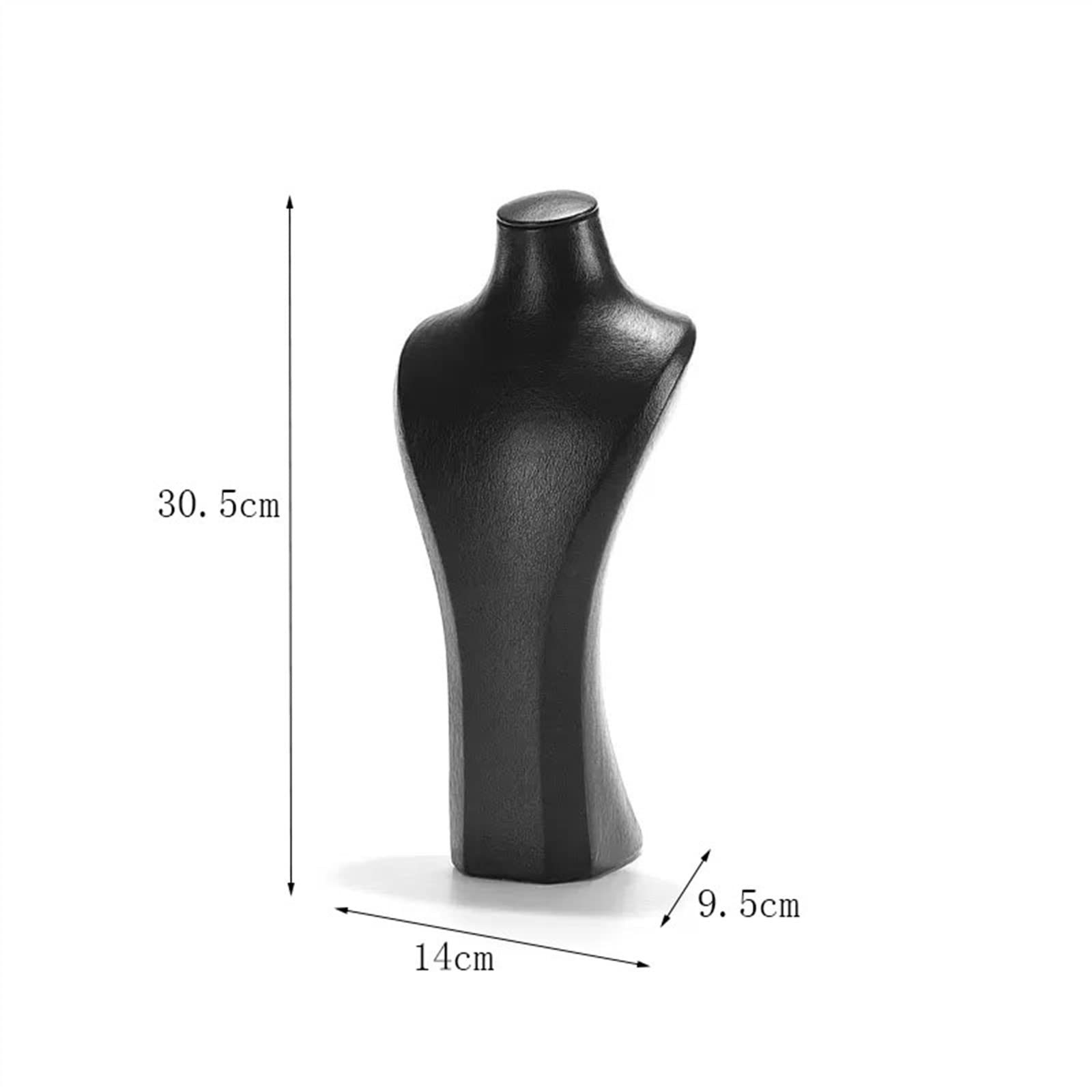 YCTTKDD Schmuckständer Schwarz Schmuckständer Büste Leder Halskette änder Halskette Kette Schmuck Büste Display Halter Dekoration und Präsentation für Show Halskettenständer (XL)