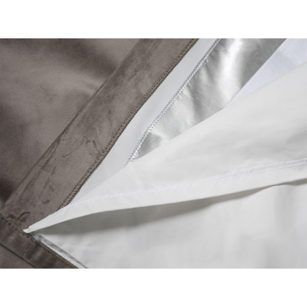 Moondream DecibelControl™ Rideau Anti-Bruit 3en1 | Isolation Phonique | Thermique Hiver+Été | Occultant | Technologie Brevetée | UE | Velours | Galon fronceur | Gris MC740 | 130L x 260H cm