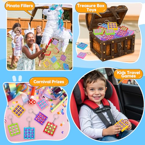 Image of 24PCS Tic Tac Toe Game Party Favors Goodie Bags Stuffers for Kids 4-8 8-12 | Birthday Classroom Treasure Chest Carnival Prizes Box Toys Bulk Keychain Pinata Filler Back to School Student Return Gifts